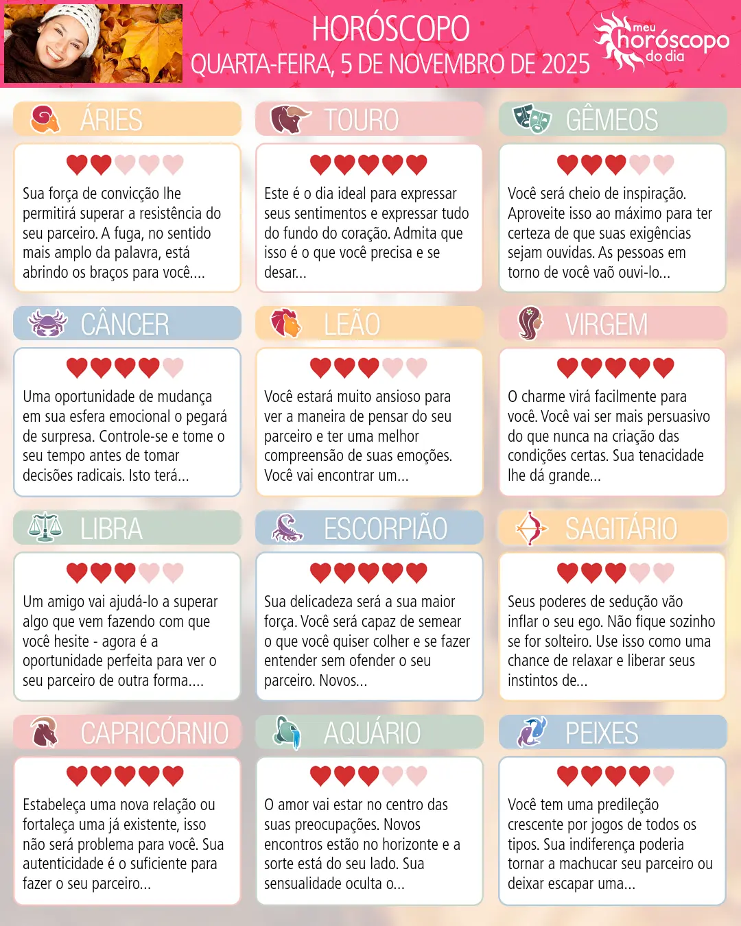Horóscopo de Quarta-feira, 5 De Novembro De 2025