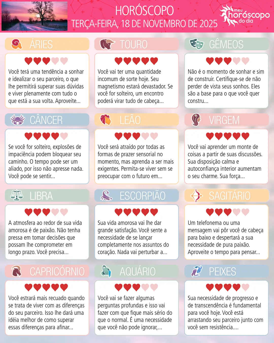 Horóscopo de Terça-feira, 18 De Novembro De 2025