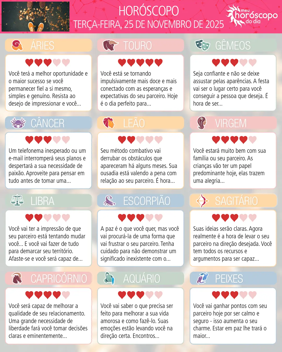 Horóscopo de Terça-feira, 25 De Novembro De 2025
