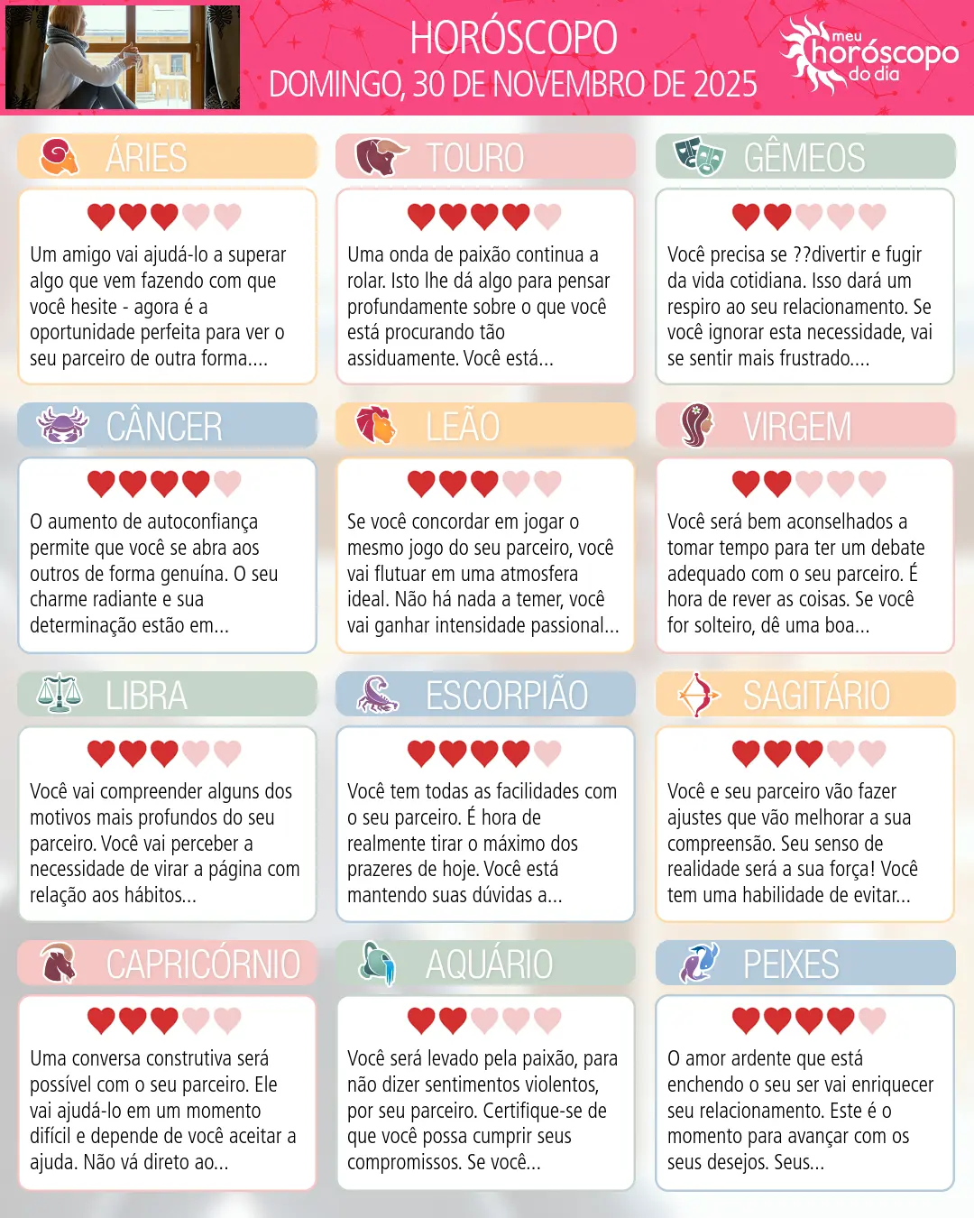 Horóscopo de Domingo, 30 De Novembro De 2025