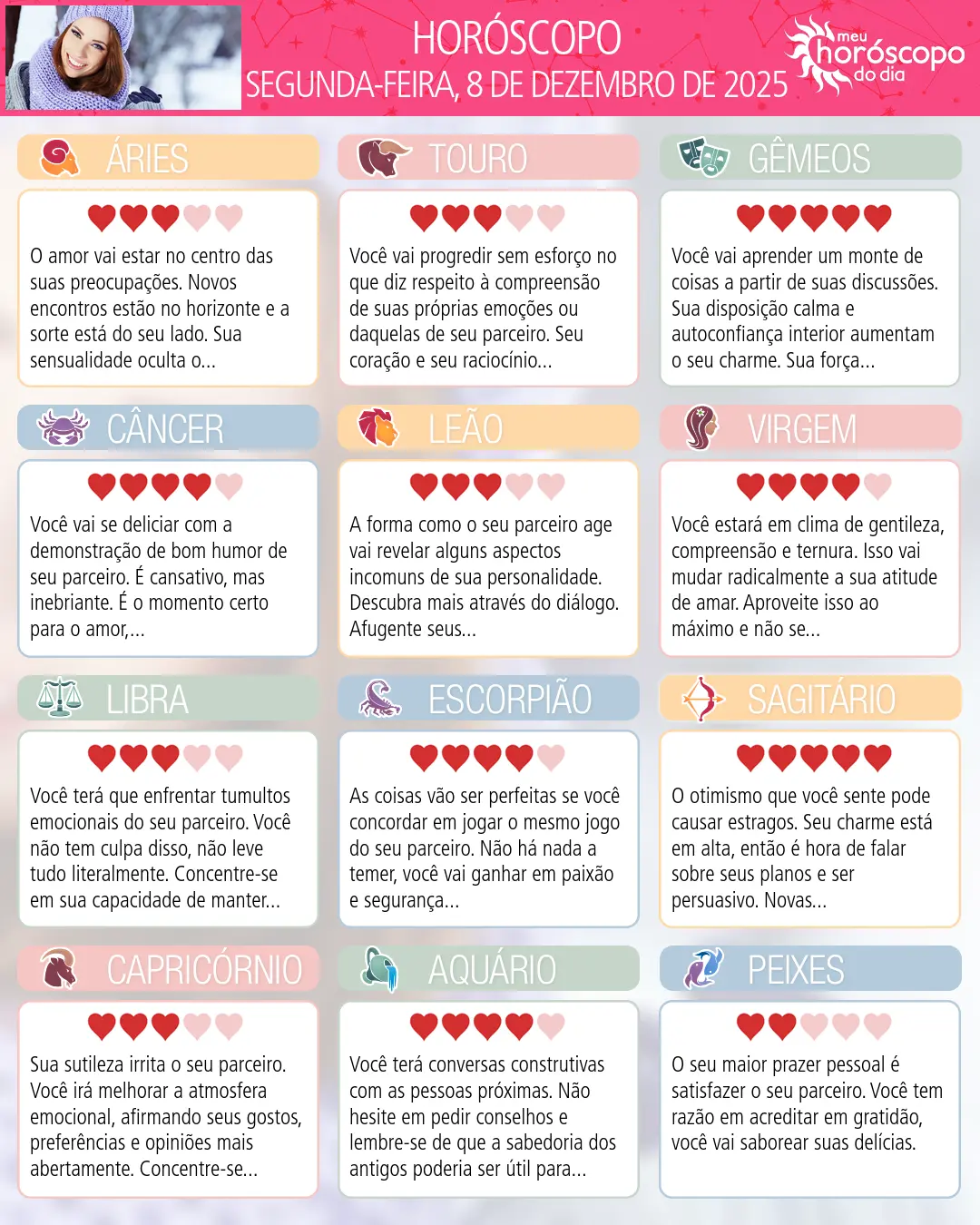 Horóscopo de Segunda-feira, 8 De Dezembro De 2025