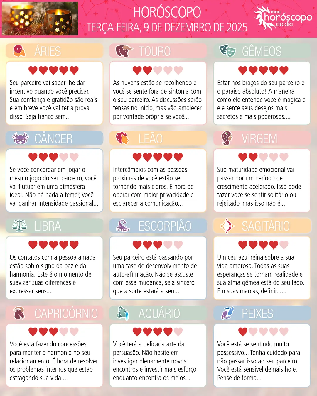 Horóscopo de Terça-feira, 9 De Dezembro De 2025