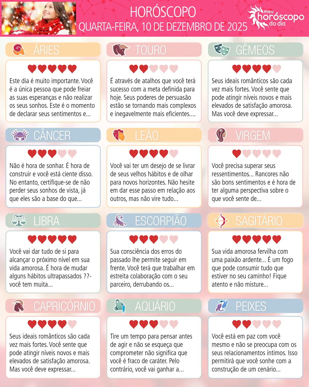 Horóscopo de Quarta-feira, 10 De Dezembro De 2025