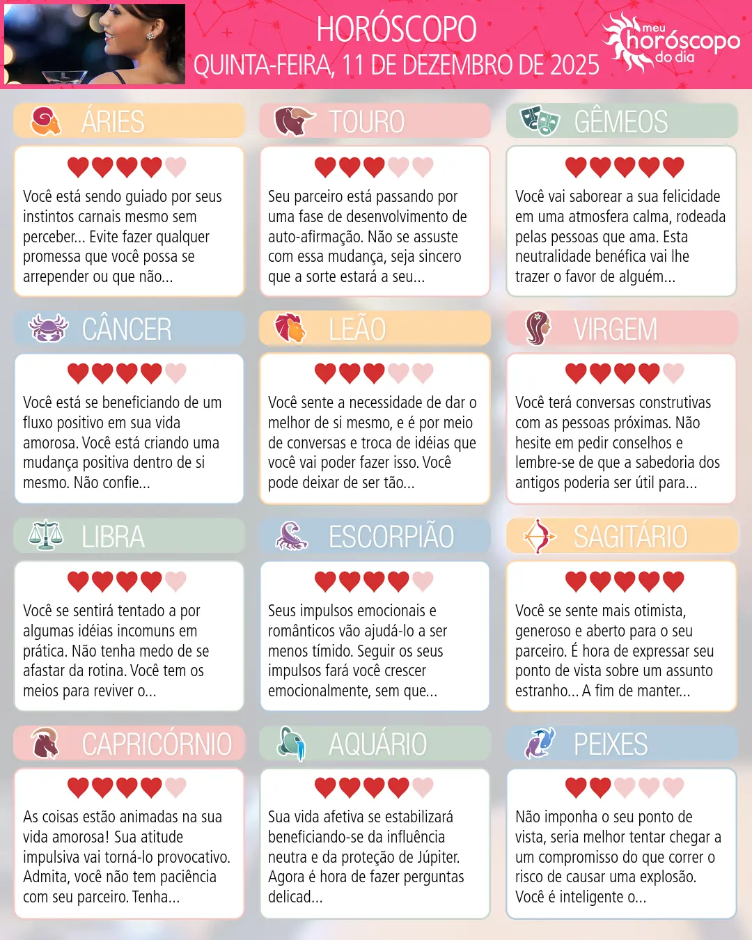 Horóscopo de Quinta-feira, 11 De Dezembro De 2025