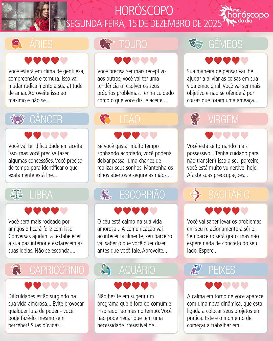 Horóscopo de Segunda-feira, 15 De Dezembro De 2025