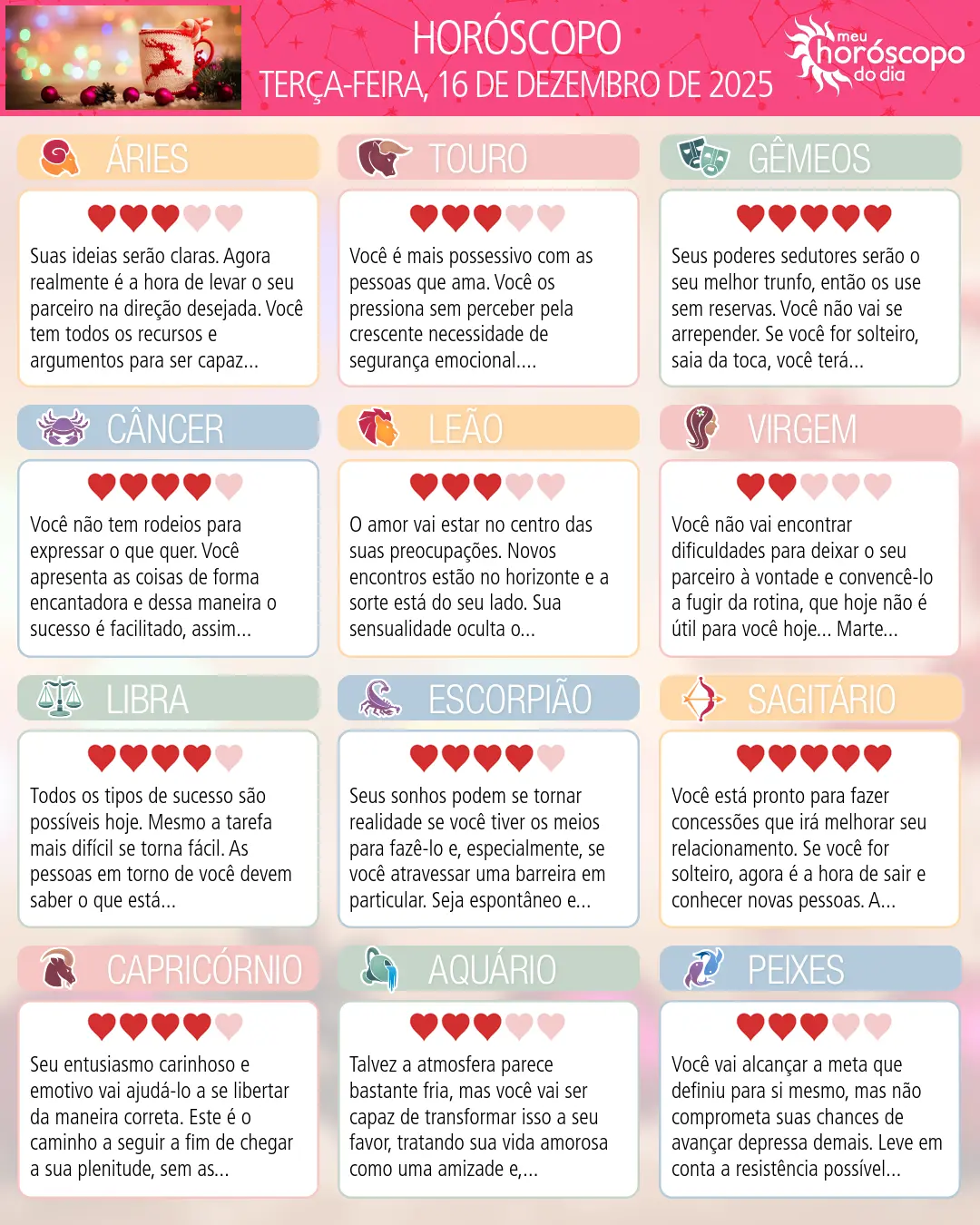 Horóscopo de Terça-feira, 16 De Dezembro De 2025