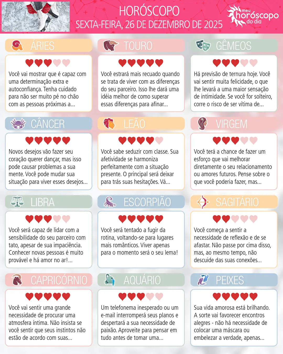 Horóscopo de Sexta-feira, 26 De Dezembro De 2025