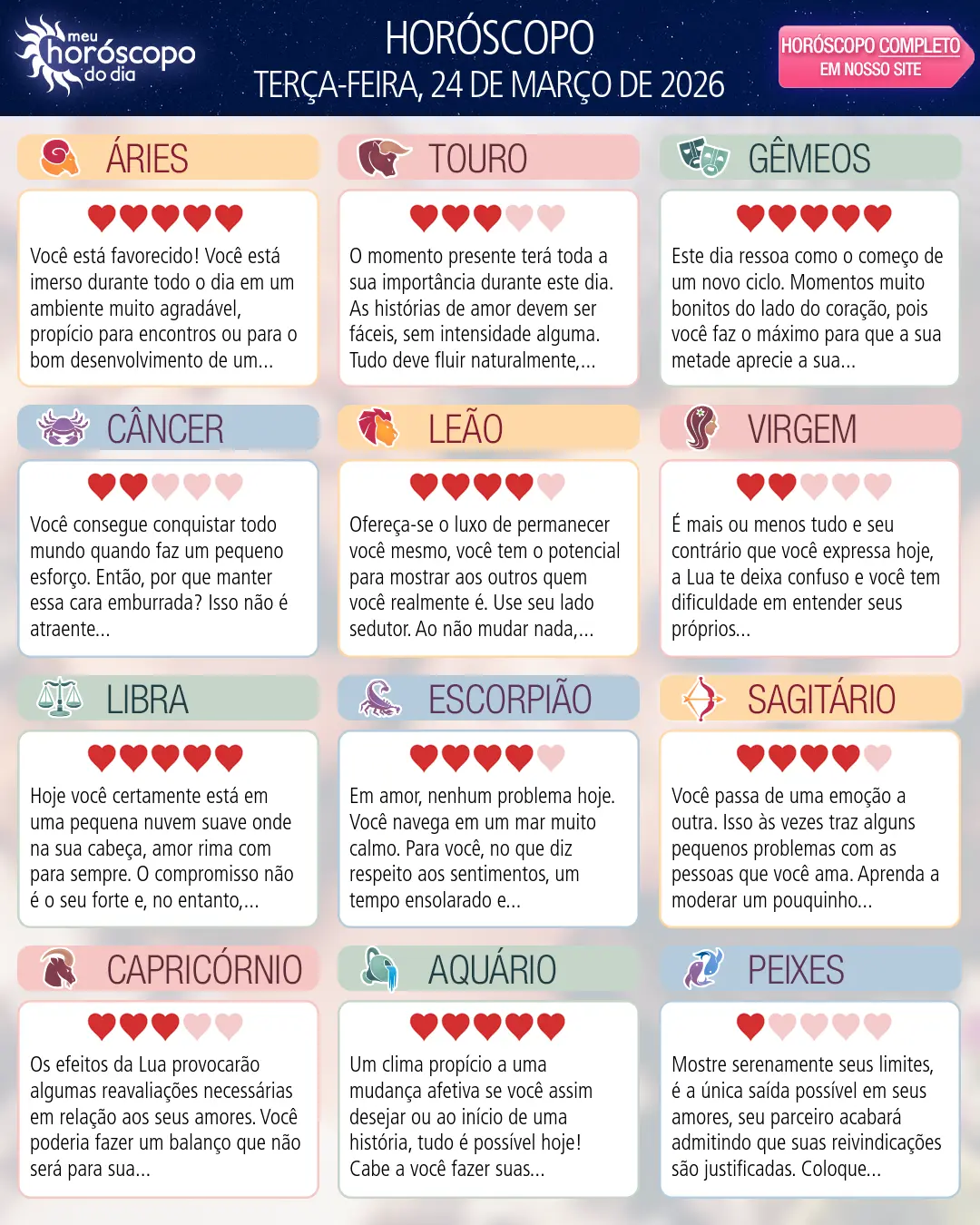 Horóscopo de Terça-feira, 24 De Marco De 2026