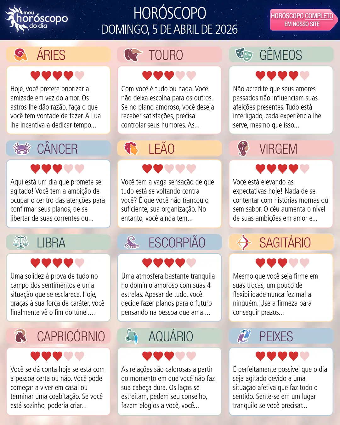 Horóscopo de Domingo, 5 De Abril De 2026